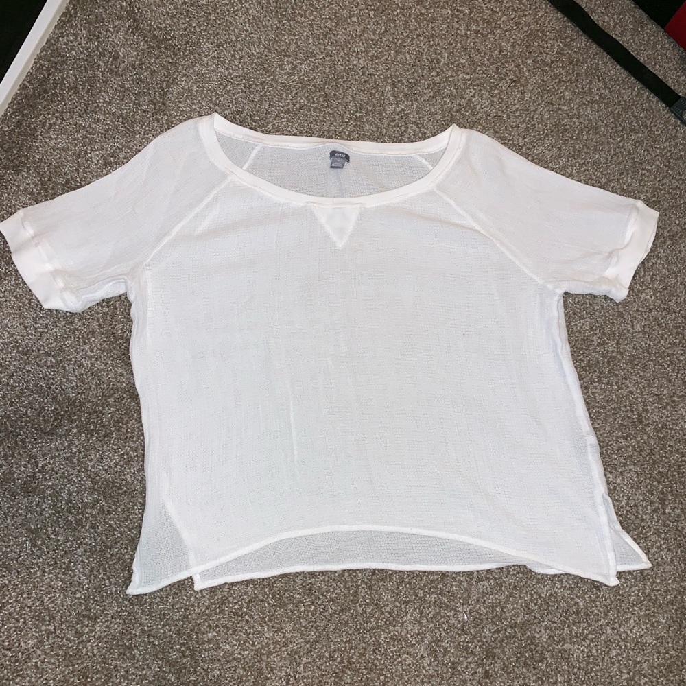 Aerie white, flowy beach shirt